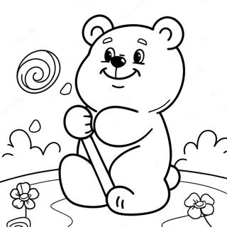 Cute Gummy Bear In A Candy Land Coloring Page 9952-8280