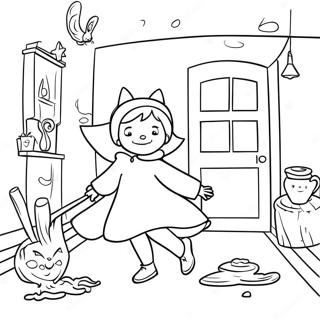 Magical Room On The Broom Scene Coloring Page 9982-8308